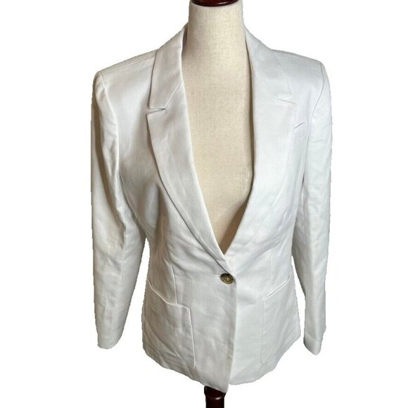 J.Crew $198 Womens Helena Blazer Stretch Linen White Size 0 BX793 - Picture 3 of 8